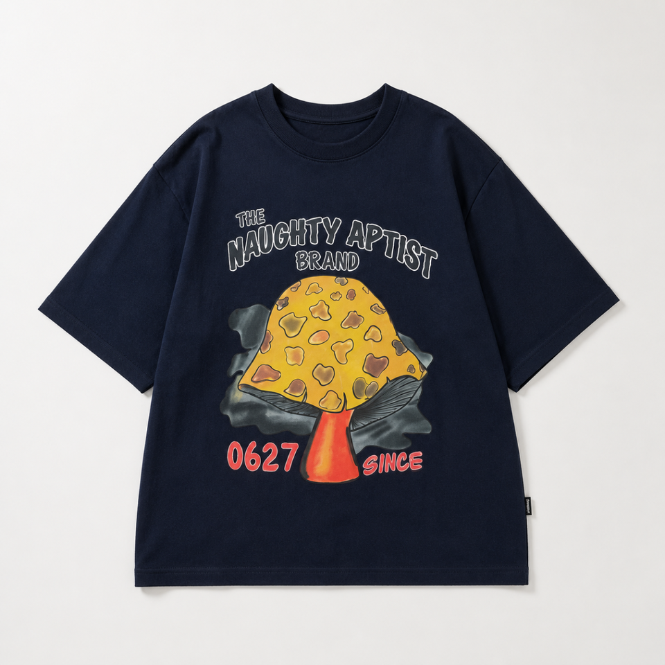 MushroomPlay – Casual & Streetwear – Oversized T-shirt met paddestoelprint