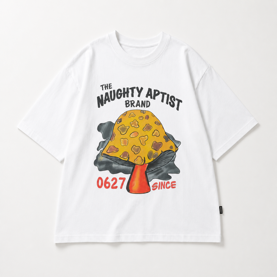 MushroomPlay – Casual & Streetwear – Oversized T-shirt met paddestoelprint