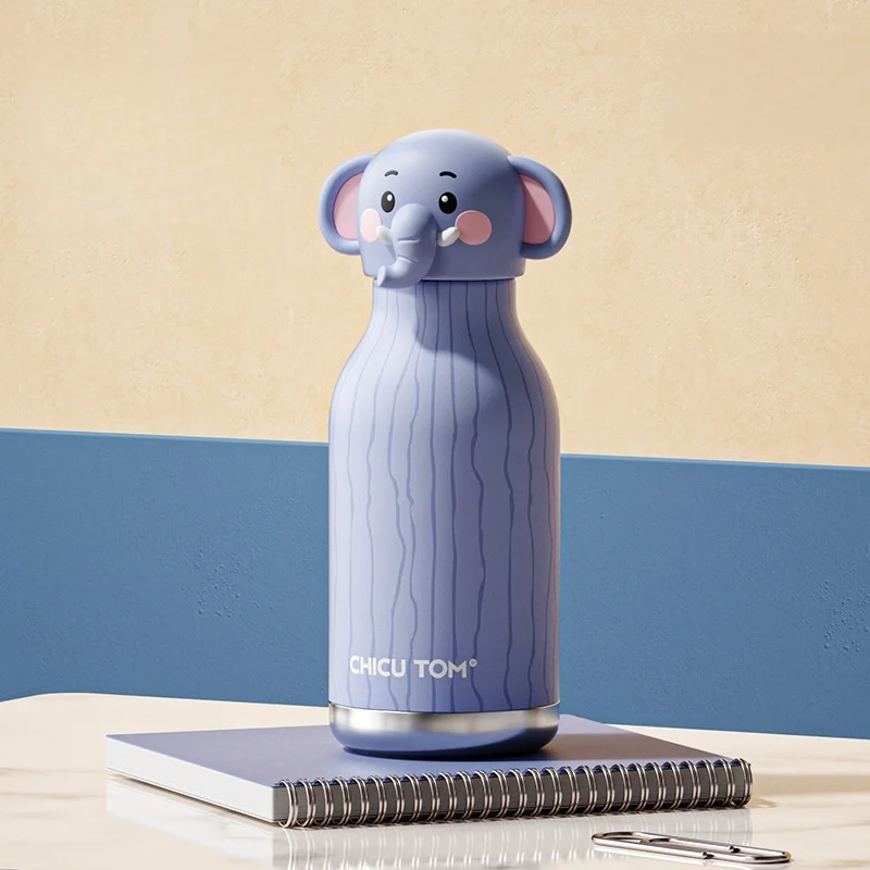 AnimalSip – Schattig & Praktisch – Kinder RVS-Thermosfles met Dierenprint
