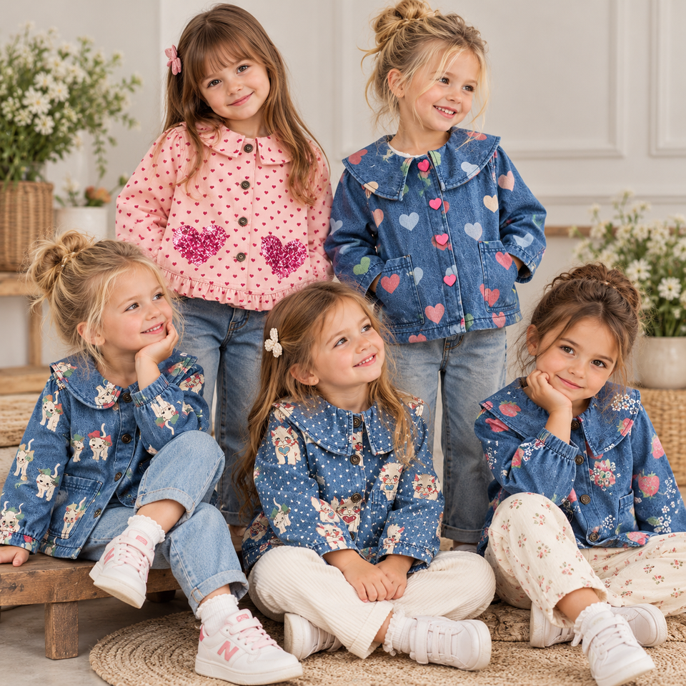 DenimBloom – Schattig & Trendy – Kinder Spijkerjasje met Peter Pan Kraag