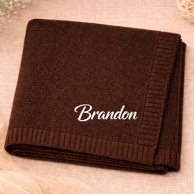 Personalized Baby Blanket – Zacht & Uniek – Katoenen Gepersonaliseerd Geborduurde Deken