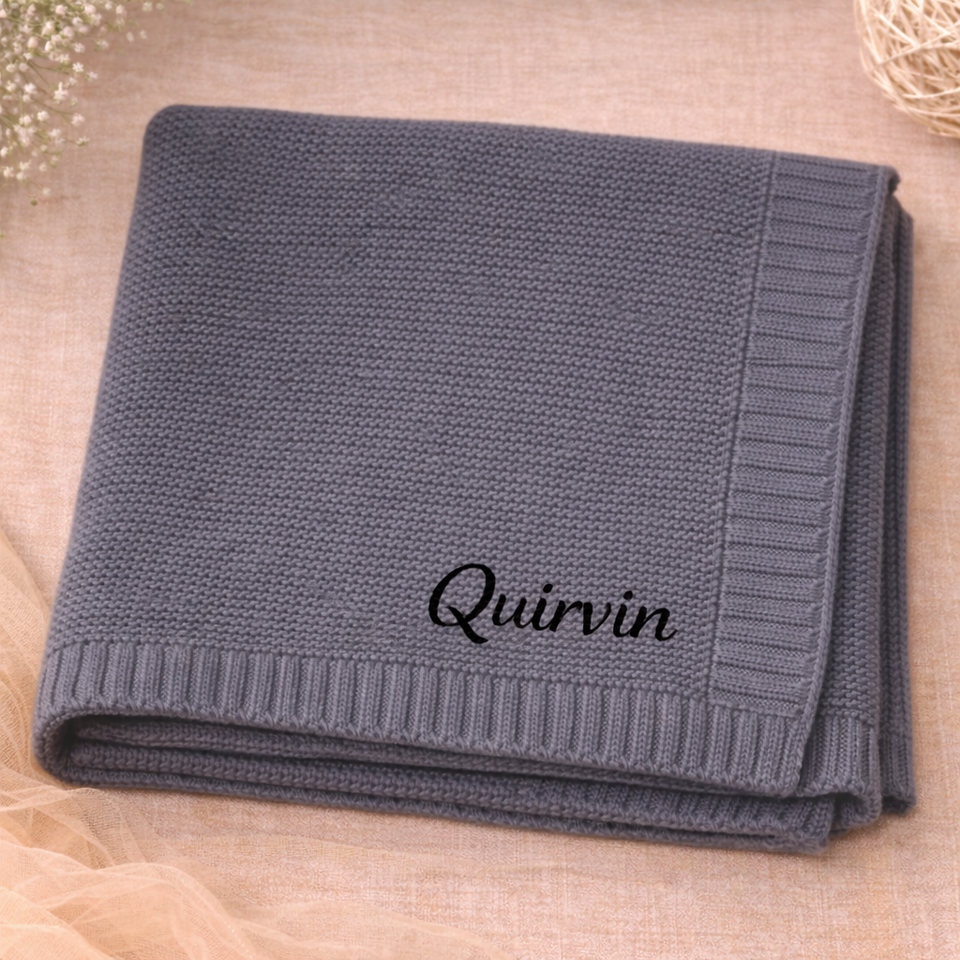 Personalized Baby Blanket – Zacht & Uniek – Katoenen Gepersonaliseerd Geborduurde Deken