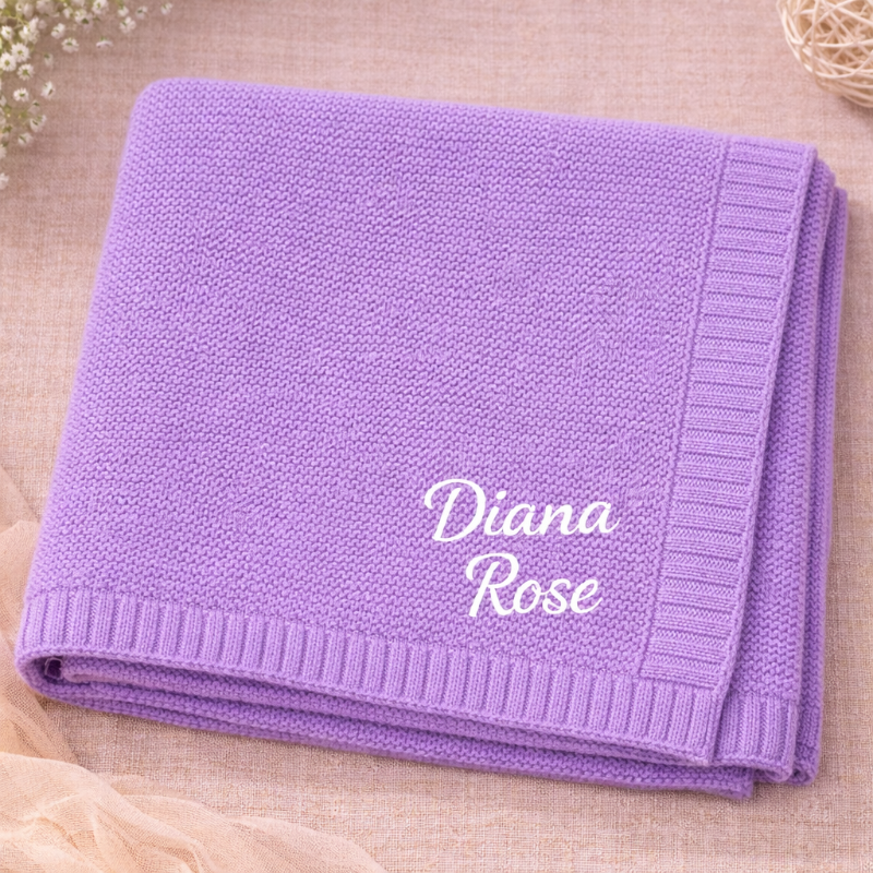 Personalized Baby Blanket – Zacht & Uniek – Katoenen Gepersonaliseerd Geborduurde Deken