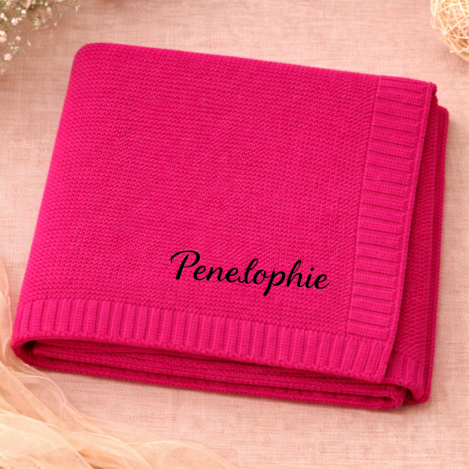 Personalized Baby Blanket – Zacht & Uniek – Katoenen Gepersonaliseerd Geborduurde Deken