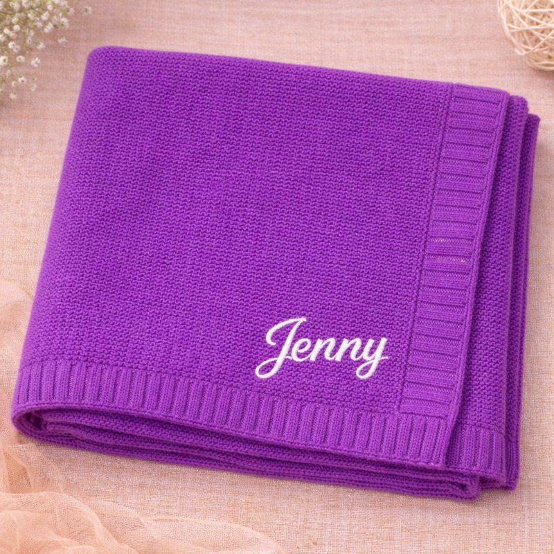 Personalized Baby Blanket – Zacht & Uniek – Katoenen Gepersonaliseerd Geborduurde Deken