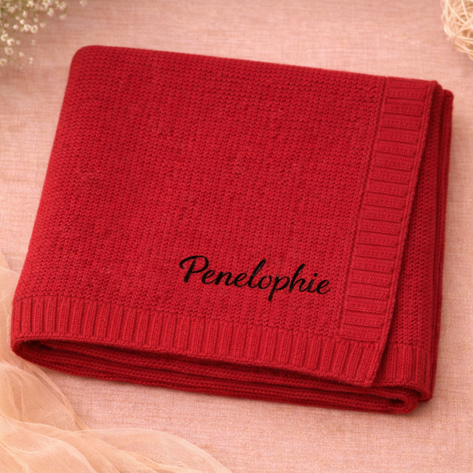 Personalized Baby Blanket – Zacht & Uniek – Katoenen Gepersonaliseerd Geborduurde Deken