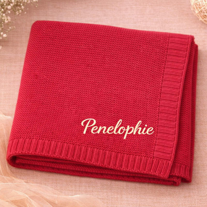 Personalized Baby Blanket – Zacht & Uniek – Katoenen Gepersonaliseerd Geborduurde Deken