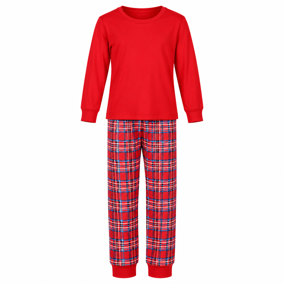 HolidayMatch – Warm & Comfortabel – Familie Kerstpyjama met Ruitjesprint