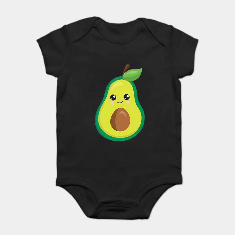 Mini Fashion™ - Matchen Met De Familie - Avocado T-shirt Zwart
