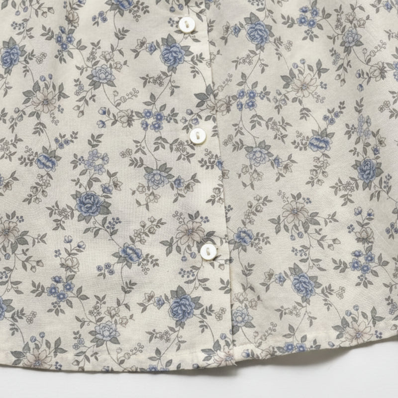 Vine Print Blouse – Licht & Schattig – Kinder Blouse met pofmouwtjes