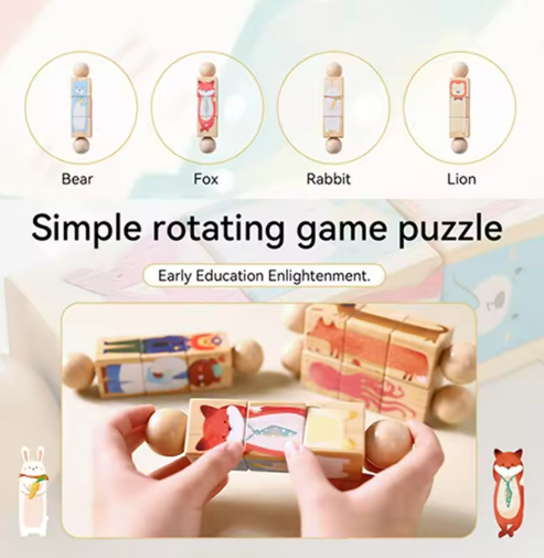 Woods™ - Draai & Leer - Roterende Peuter Puzzel