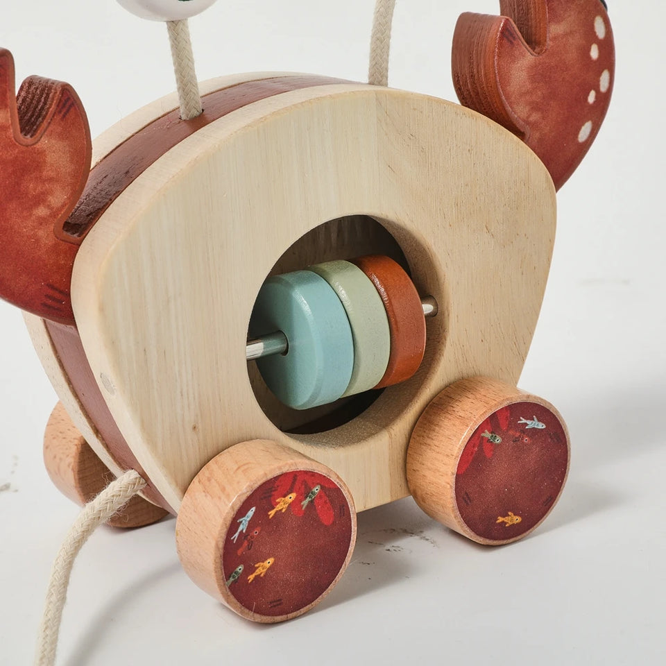 Crab Pull Toy™ – Spelen & Leren – Houten Krab
