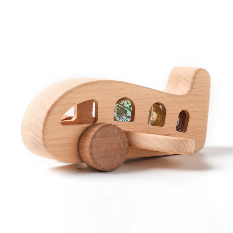 Woods™ - Bevorder Creativiteit & Motoriek - Houten Montessori Vliegtuig Speelgoed
