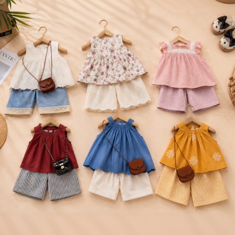 Sleeveless Tops & Pants – Zacht & Stijlvol – Kinder Kleding Zomer Set