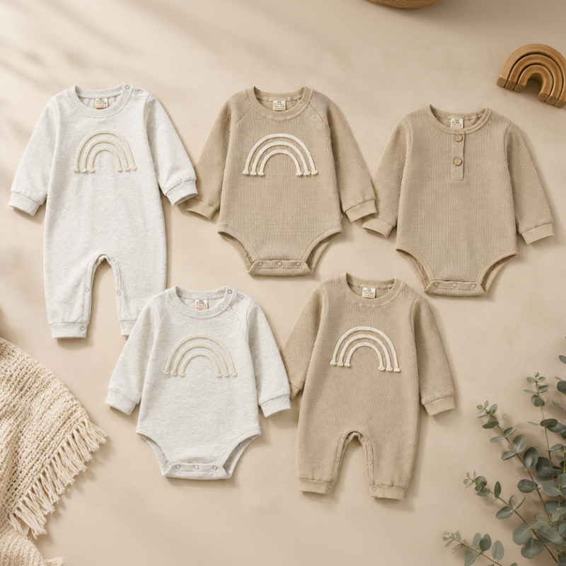 SnuggleHue – Zacht & Comfortabel – Regenboog Baby Rompertje