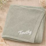 Personalized Baby Blanket – Zacht & Uniek – Katoenen Gepersonaliseerd Geborduurde Deken