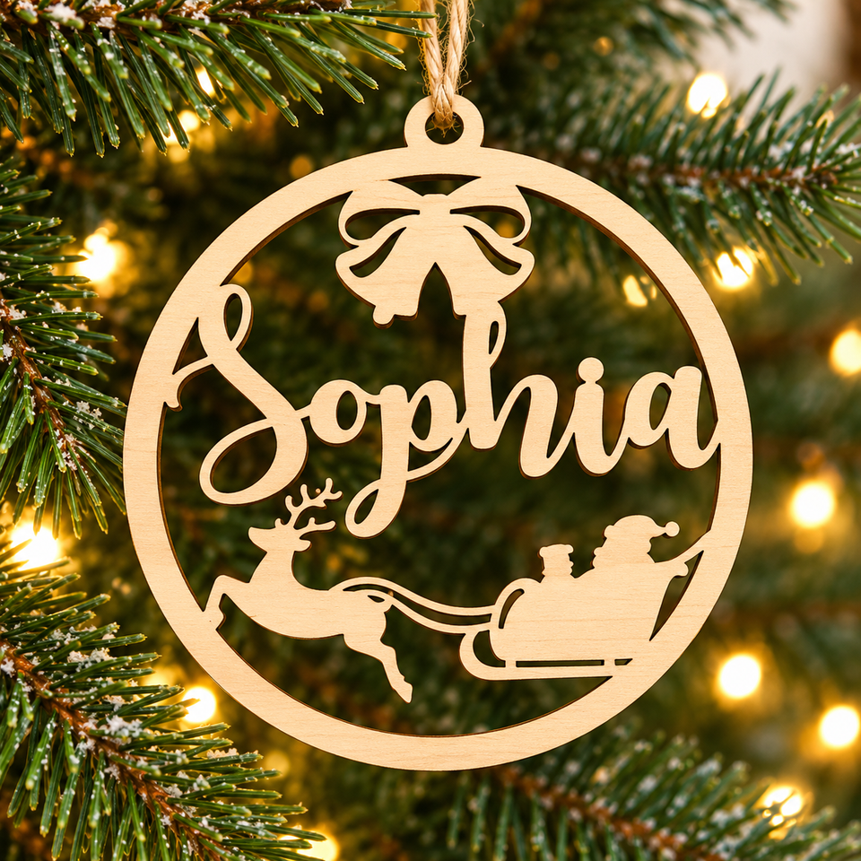 ChristmasName – Persoonlijk & Feestelijk – Houten Kersthanger met Naam