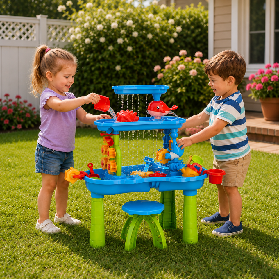 Splashplay – Zomerplezier & Ontdekken – 3-laags Zand- en Waterspeeltafel