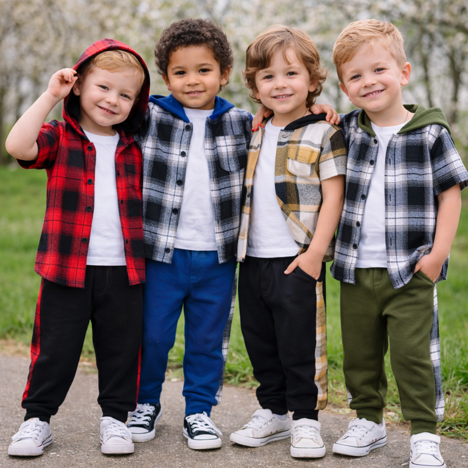 Boys Checkered Outfit – Trendy en comfortabel – Geruite Kinderkleding set