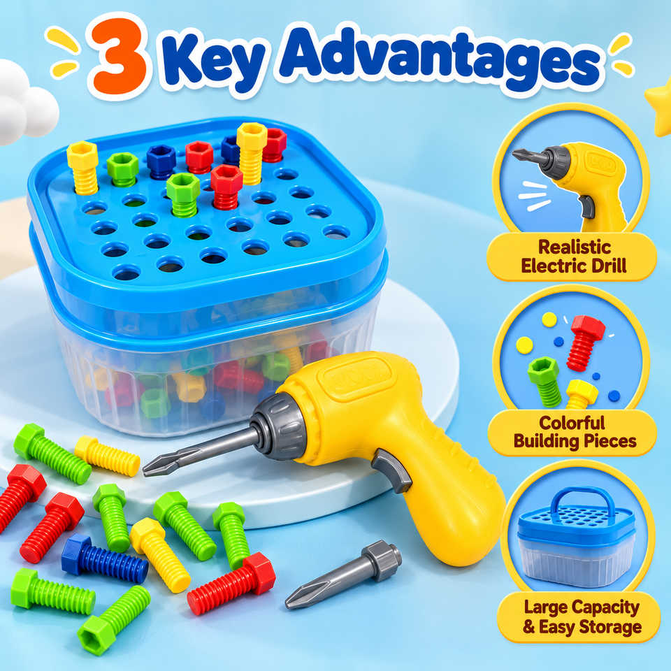 TinyTools – Creatief & Interactief – Gereedschapsset met Schroeven en Bouten