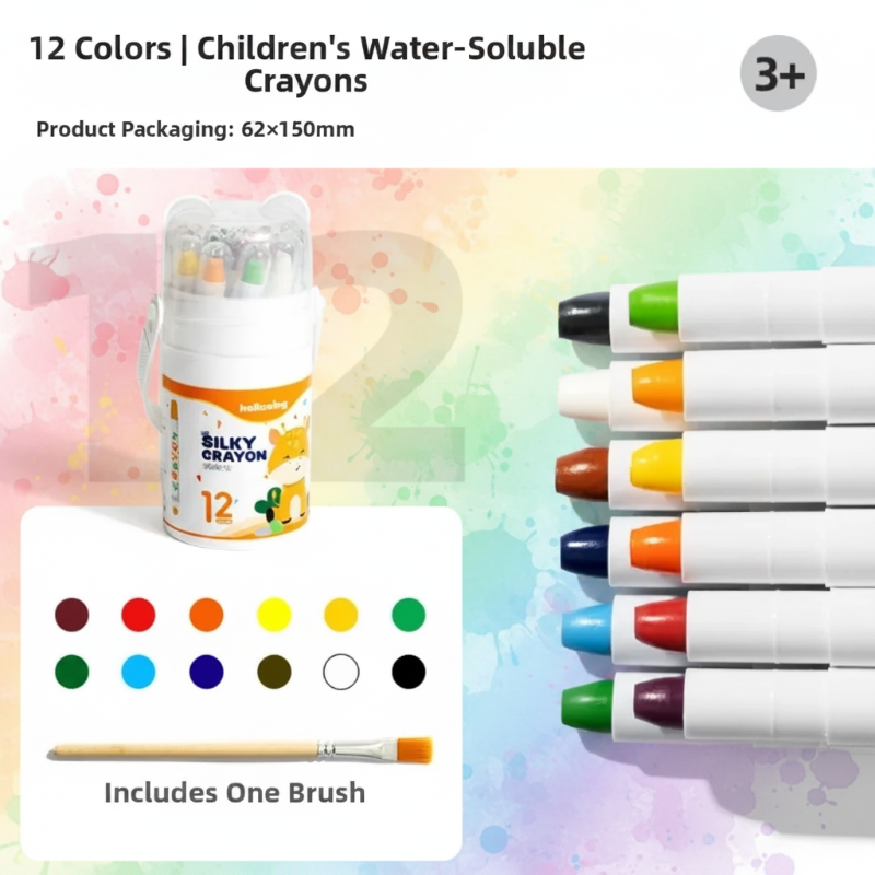 TinyArt – Educatief & Veilig – Wateroplosbare Wasbare Stiften Set