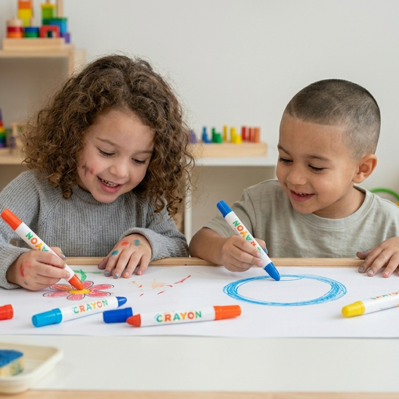 TinyArt – Educatief & Veilig – Wateroplosbare Wasbare Stiften Set