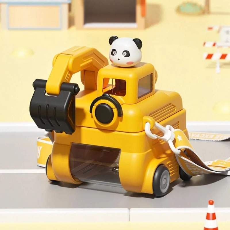TinyExcavators – Uniek & Functioneel – Graafmachine Waterfles met Rietje