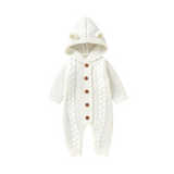SoftKnit – Warm & Schattig – Gebreid Baby Jumpsuit met Capuchon