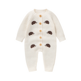 CozyHedge – Zacht & Warm – Gebreid Baby Jumpsuit met Egelprint