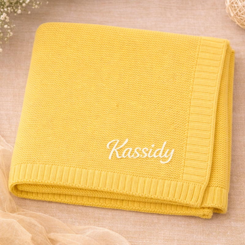 Personalized Baby Blanket – Zacht & Uniek – Katoenen Gepersonaliseerd Geborduurde Deken