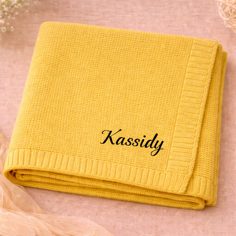 Personalized Baby Blanket – Zacht & Uniek – Katoenen Gepersonaliseerd Geborduurde Deken