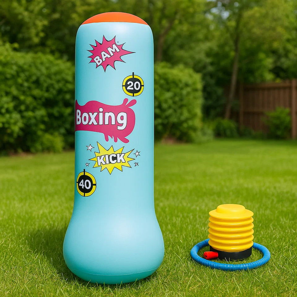 BopBag – Leuk & Actief – Opblaasbare Bokszak met handschoenen