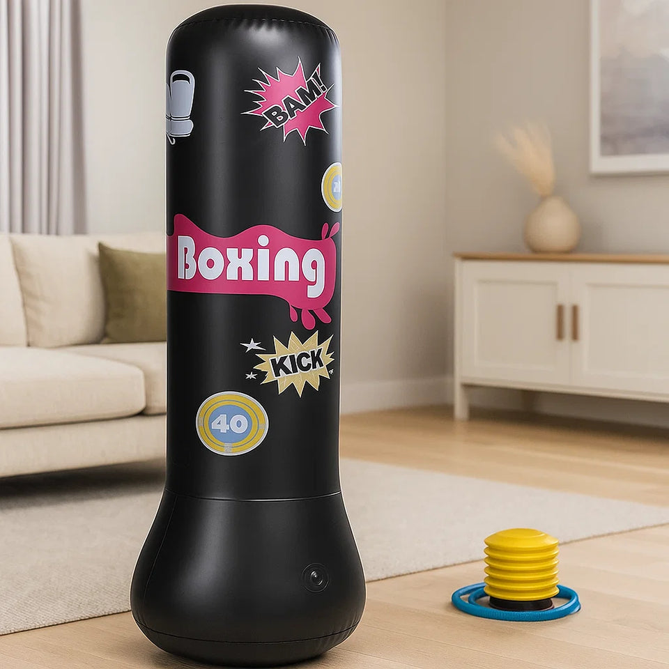 BopBag – Leuk & Actief – Opblaasbare Bokszak met handschoenen
