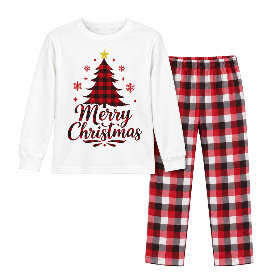 ChristmasHug – Vrolijk & Comfortabel – Familie Kerstpyjama met Kerstboomprint