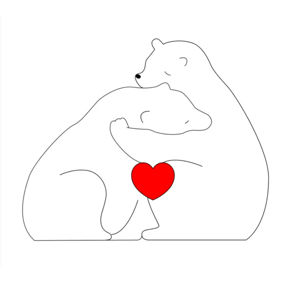 Family Puzzle™ – Gepersonaliseerd Moederdag Cadeau met Berenfamilie