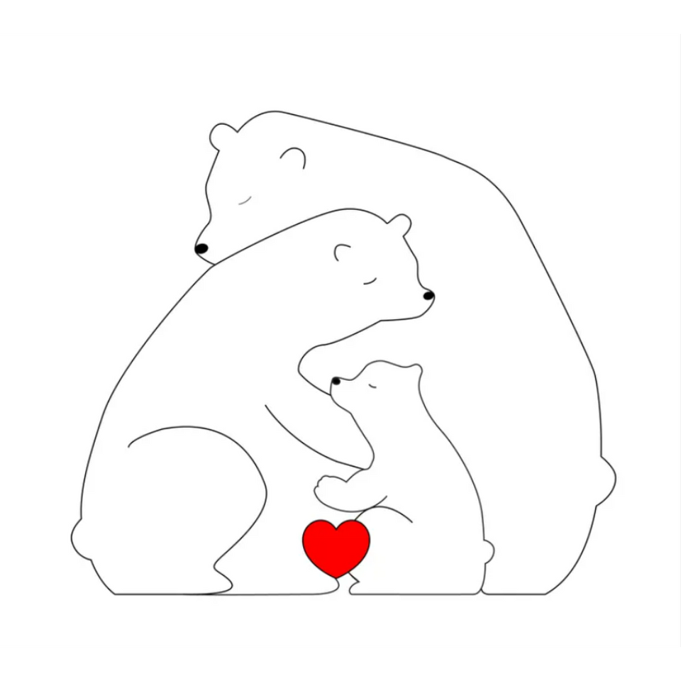 Family Puzzle™ – Gepersonaliseerd Moederdag Cadeau met Berenfamilie