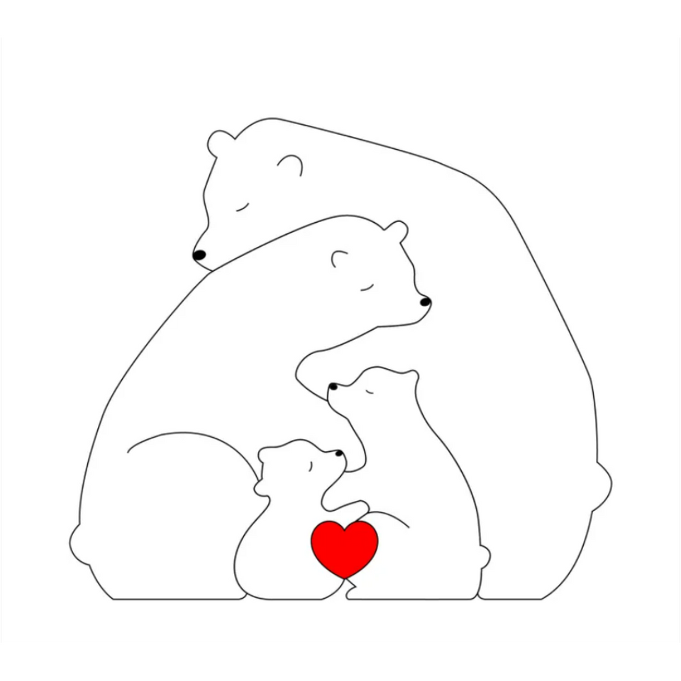 Family Puzzle™ – Gepersonaliseerd Moederdag Cadeau met Berenfamilie