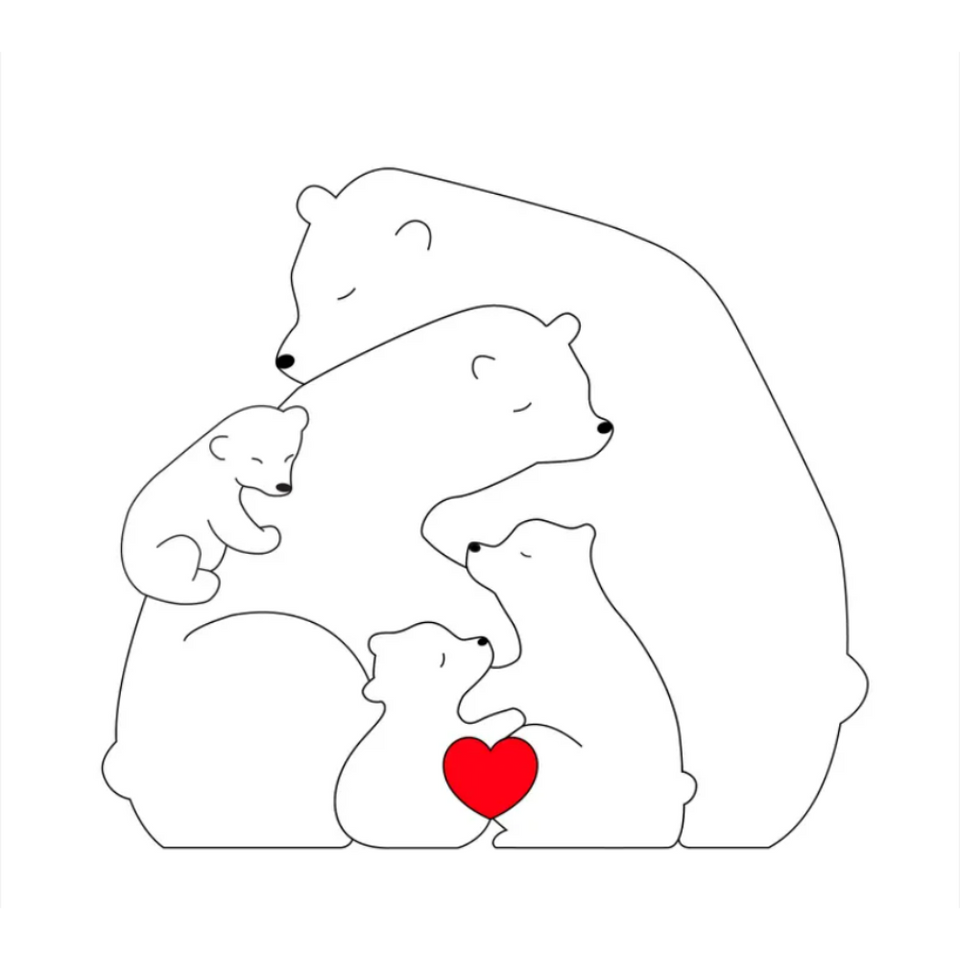 Family Puzzle™ – Gepersonaliseerd Moederdag Cadeau met Berenfamilie