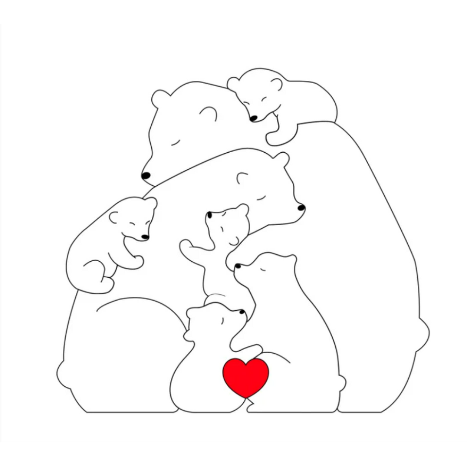 Family Puzzle™ – Gepersonaliseerd Moederdag Cadeau met Berenfamilie