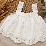 TinyLuxe – Zomerset Kanten Top en Broek met wijde pijpen