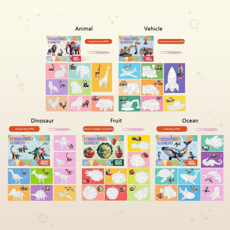 3D Sticker Puzzle – Creatief & Leerzaam – Geometrische 3D puzzel