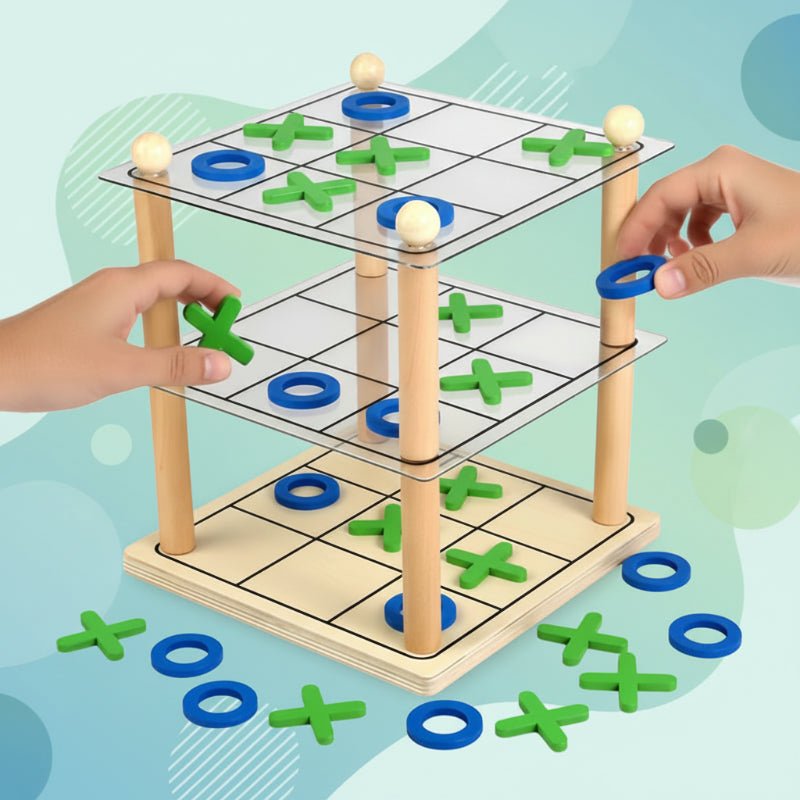 LogicTower – Educatief & Slim – Boter-Kaas-en-Eieren 3D