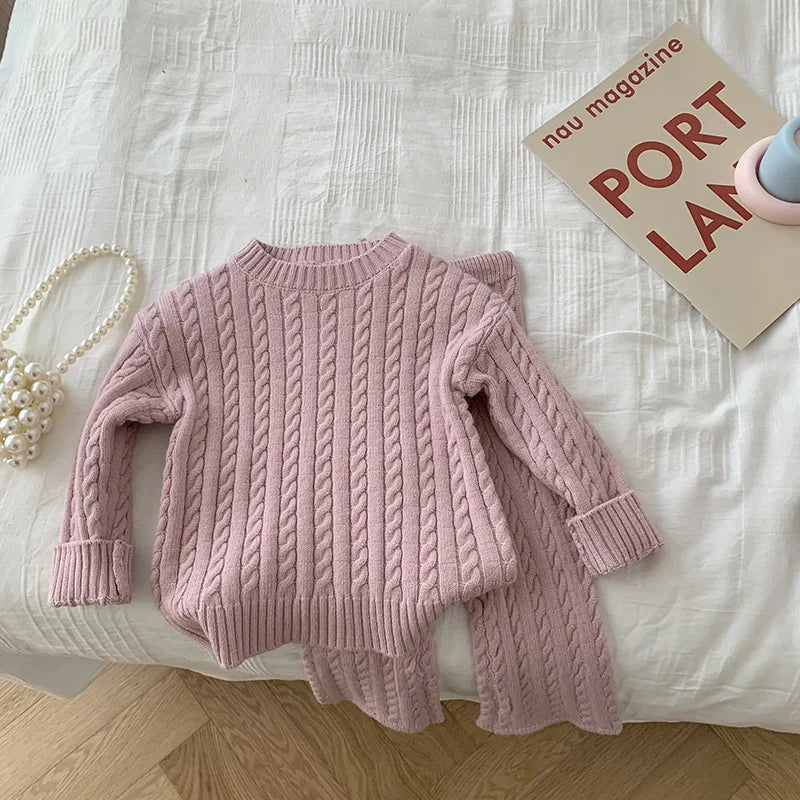 Mini Fashion™ - Stijlvol & Trendy voor kinderen - Gebreide Trui & Broek