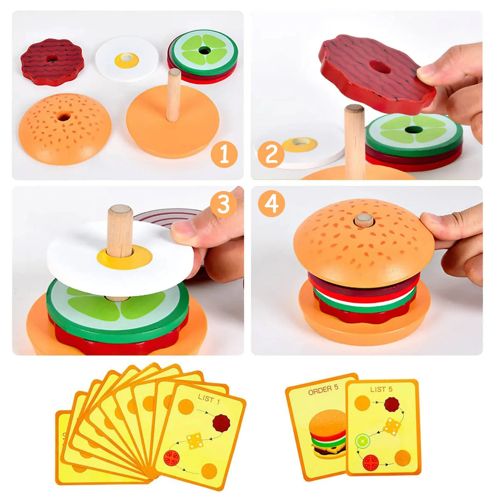 Woods™ - Smakelijk Stapelen - Sandwich Bouwspeelgoed