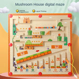 Magnetic Maze™ - Kleurrijk Telplezier - Houten Magnetische Puzzel