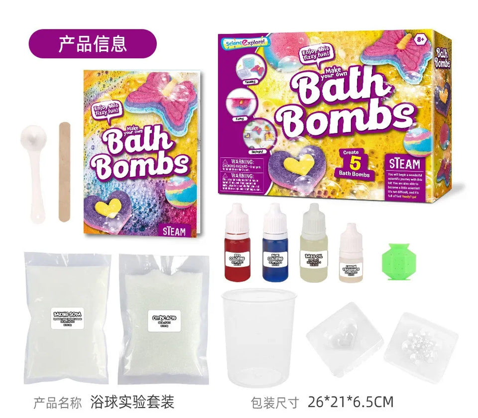 BathBombs – Kleurrijk & Leerzaam – DIY Badbruisballen Set