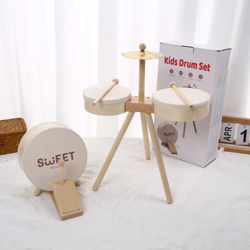 Kids Wooden Drum Toy – Muziek & Creatief – Drum Speelset