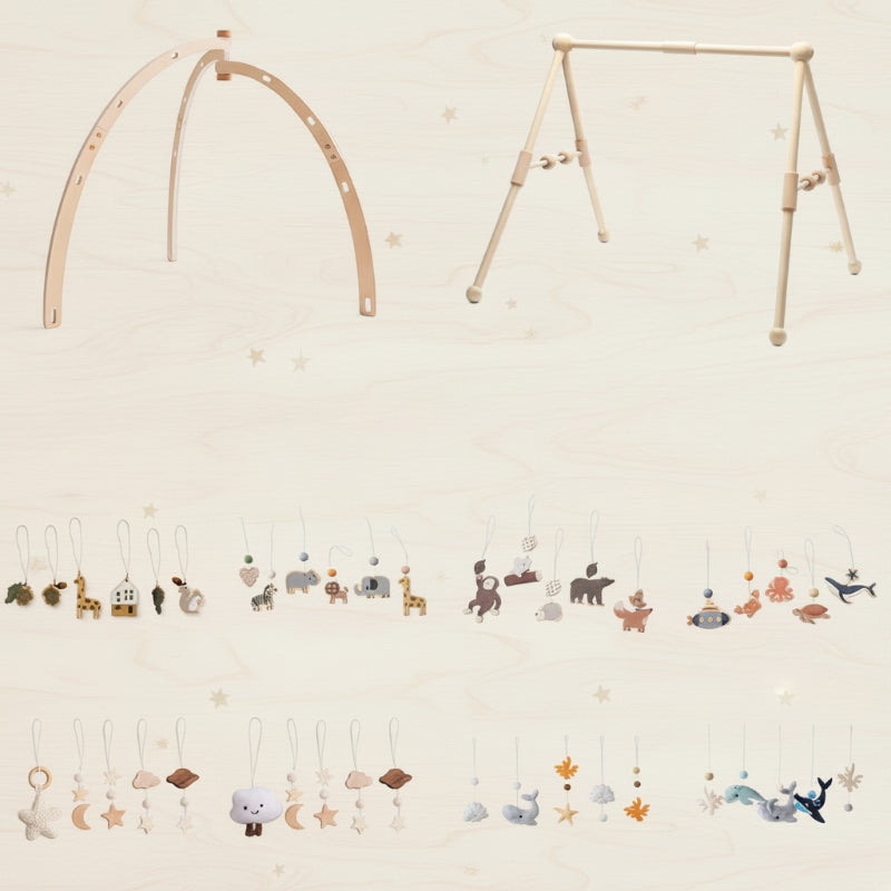 Wooden Baby Rattle Toy – Sensorisch & Veilig – Baby Gym