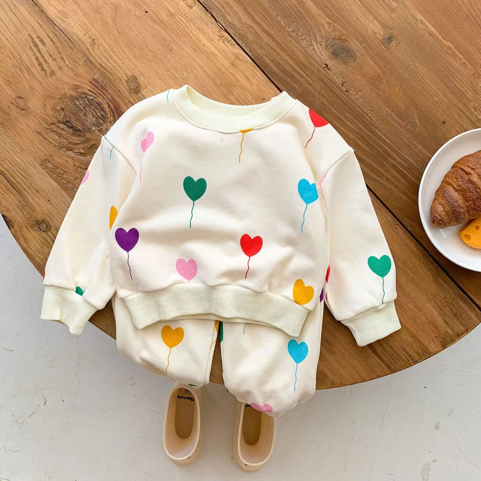Mini Fashion™ - Superzacht & Comfortabel - Gekleurde hartjes trainingspak