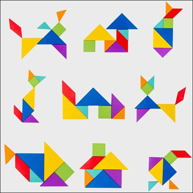 Woods™ - Stimuleer Logisch denken - Houten Tangram Puzzel